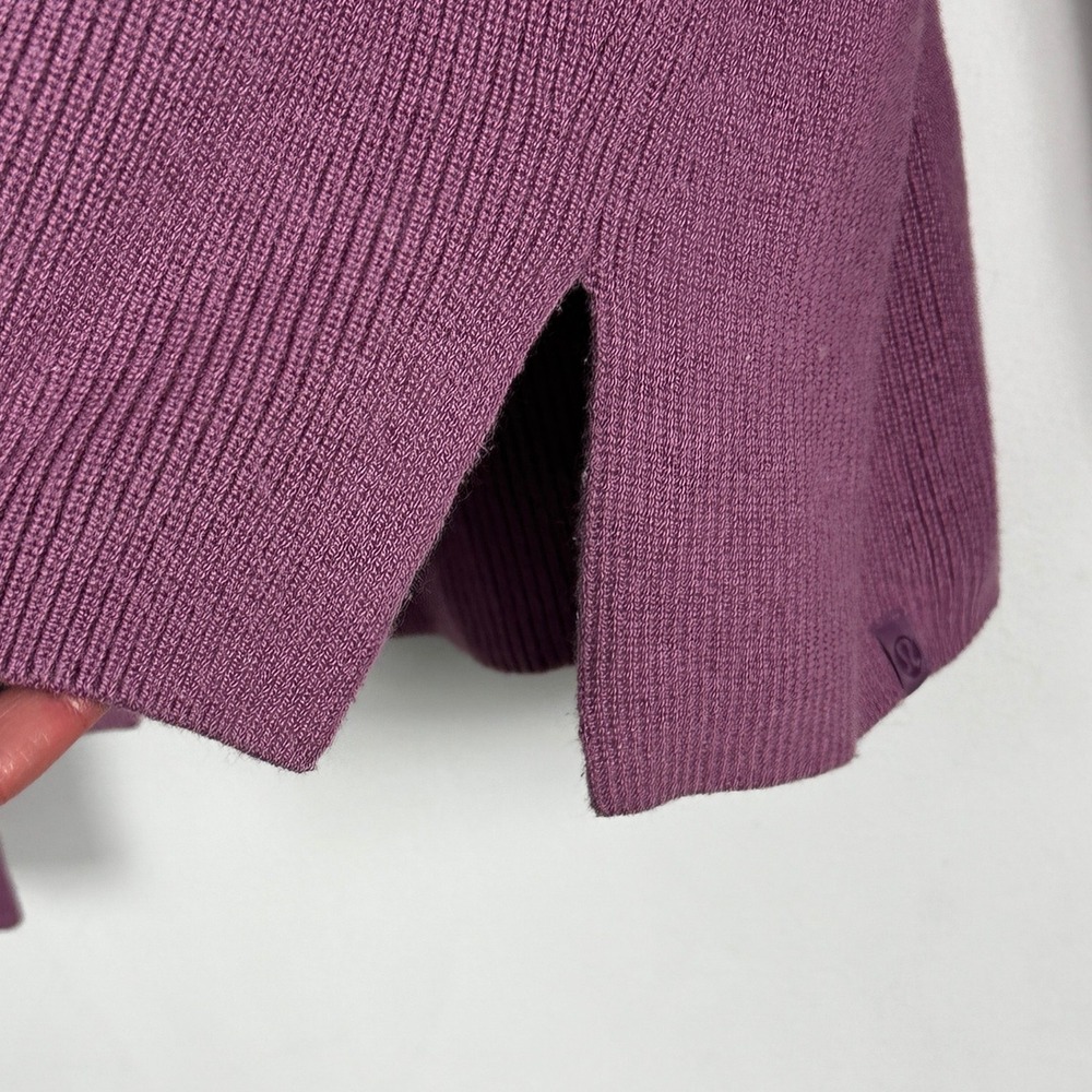 Lululemon Merino Wool Blend Ribbed Crewneck Sweater Dusty Purple Womens Medium 8 - Picture 8 of 12